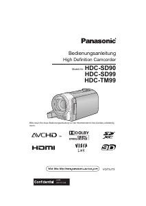 Bedienungsanleitung Panasonic HDC-TM99EG Camcorder