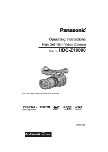 Manual Panasonic HDC-Z10000 Camcorder