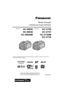 Mode d’emploi Panasonic HX-W858EG Caméscope