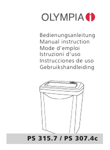 Manual Olympia PS 315.7 Paper Shredder