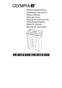 Manual Olympia PS 407.2 CCD Paper Shredder