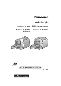 Mode d’emploi Panasonic SDR-H100EG Caméscope