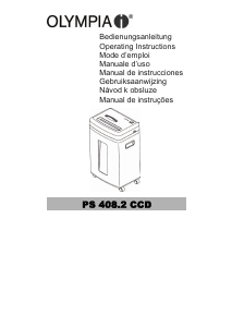 Manuál Olympia PS 408.2 CCD Skartovačka