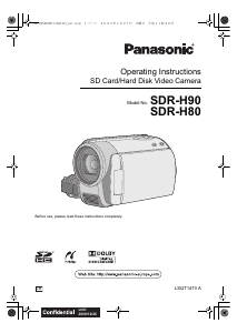 Manual Panasonic SDR-H90 Camcorder