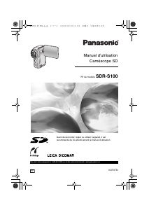 Mode d’emploi Panasonic SDR-S100 Caméscope