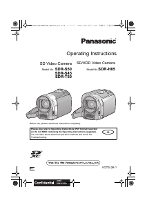 Manual Panasonic SDR-S45 Camcorder