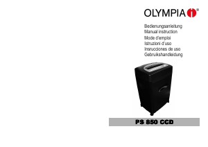 Bedienungsanleitung Olympia PS 850 CCD Aktenvernichter