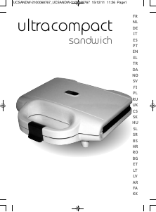 Посібник Tefal SM159011 Ultracompact Sandwich Контактний гриль