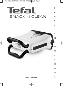 Kullanım kılavuzu Tefal SW370536 Snack n Clean Izgara tost makinesi
