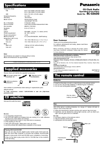 Manual Panasonic RC-CD600 CD Player