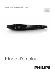 Mode d’emploi Philips BDP3390 Lecteur de blu-ray