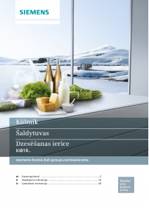 Vadovas Siemens KI81RAF31 Šaldytuvas
