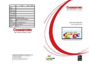 Manuál Changhong LED40D1000IS LED televize