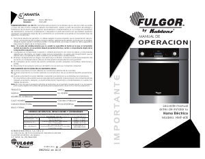 Manual de uso Fulgor HMF-60E Horno