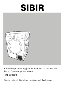 Mode d’emploi SIBIR WT 80030 S Sèche-linge