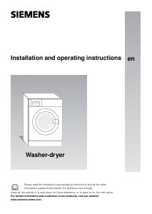 Manual Siemens WK14D320EU Washer-Dryer