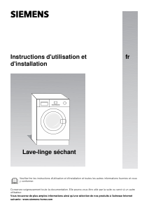 Mode d’emploi Siemens WK14D540EU Lave-linge séchant