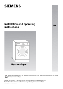 Manual Siemens WK14D540EU Washer-Dryer