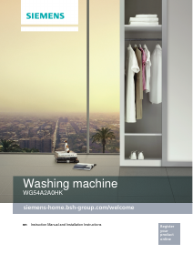 Bedienungsanleitung Siemens WG54A2A0HK Waschmaschine
