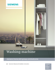 Manual Siemens WM10E261HK Washing Machine