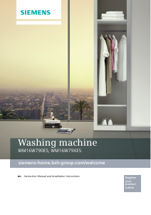 Manual Siemens WM16W790ES Washing Machine