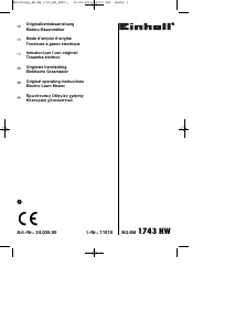 Bedienungsanleitung Einhell BG-EM 1743 HW Rasenmäher