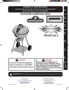 Manuál Napoleon NK22K-LEG-2 Gril