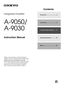 Manual Onkyo A-9050 Amplifier