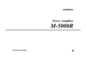 Manual Onkyo M-5000R Amplifier