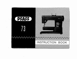 Manual Pfaff 73 Sewing Machine