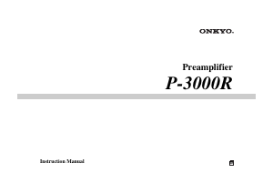 Manual Onkyo P-3000R Amplifier