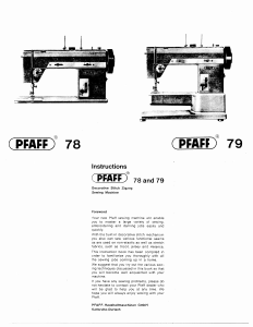 Manual Pfaff 79 Sewing Machine
