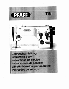Manual Pfaff 118 Máquina de costura