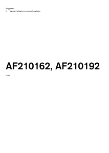 Mode d’emploi Gaggenau AF210192 Hotte aspirante