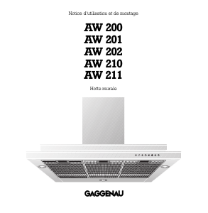 Mode d’emploi Gaggenau AW202192 Hotte aspirante