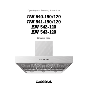 Manual Gaggenau AW542120 Cooker Hood