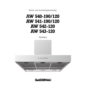 Bruksanvisning Gaggenau AW542190 Köksfläkt