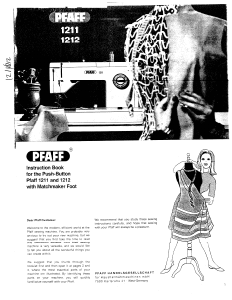 Manual Pfaff 1212 Sewing Machine