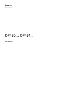 Manual Gaggenau DF480162 Dishwasher