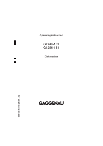 Manual Gaggenau GI 256-161 Dishwasher