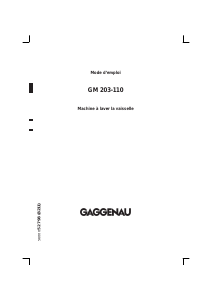 Mode d’emploi Gaggenau GM 203-110 Lave-vaisselle