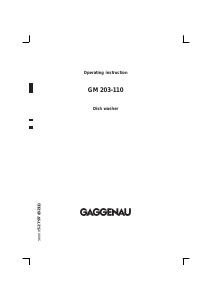 Manual Gaggenau GM 203-110 Dishwasher