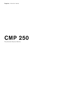 Manual Gaggenau CMP250130 Espresso Machine