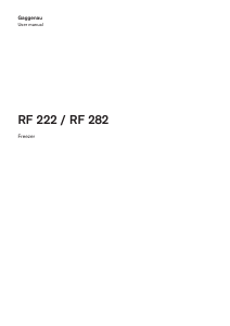 Manual Gaggenau RF282305 Freezer