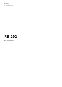Bruksanvisning Gaggenau RB292311 Kyl-frys