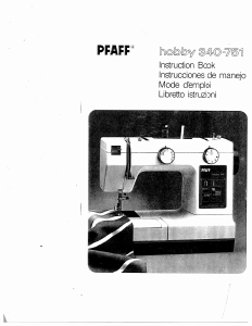 Manual Pfaff hobby 751 Sewing Machine