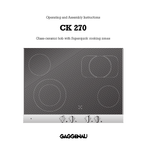 Manual Gaggenau CK270104 Hob