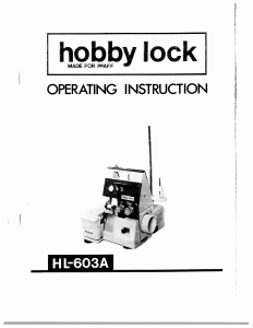 Manual Pfaff hobbylock 603A Sewing Machine