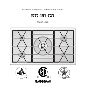 Manual Gaggenau KG491110CA Hob