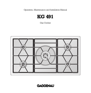 Manual Gaggenau KG491210 Hob